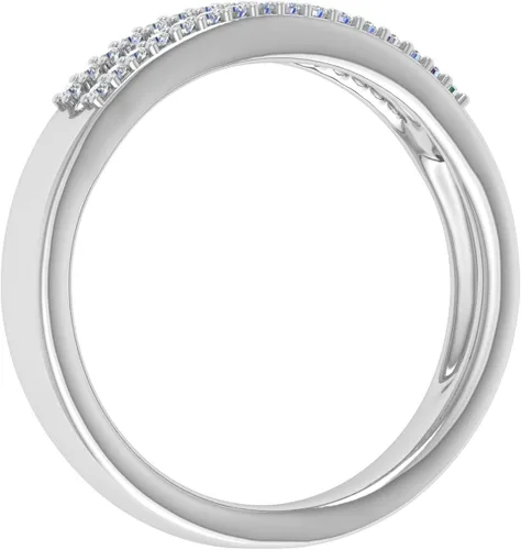 Vista 2 de Anillo de boda de 14 quilates con forma redonda de diamantes en oro de 10 quilates