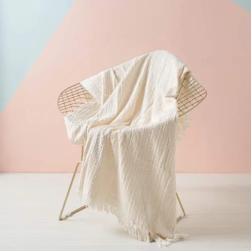 Vista 17 de Simple&Opulence Manta 100% algodón para sofá, cama, manta de punto gofre con borlas, suave, ligera, prelavada, transpirable, cómoda, decoración