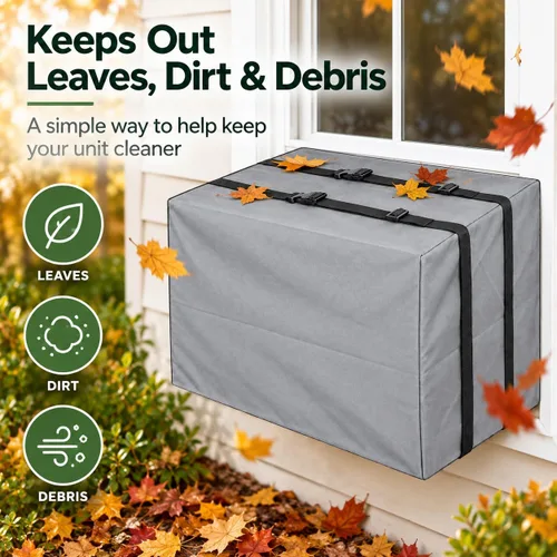 Vista 4 de BNYD Cubierta exterior de aire acondicionado – Cubiertas impermeables de aire acondicionado para ventanas al aire libre – Protector de unidad