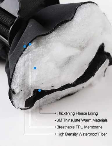 Vista 2 de Frlozs Guantes de esquí y nieve impermeables aislados -30 F 3M guantes térmicos para motocicleta cálidos guantes de invierno para hombres y mujeres