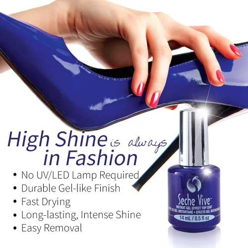 Vista 5 de Seche Vive - Esmalte de uñas instantáneo con efecto de gel para manicura Claro