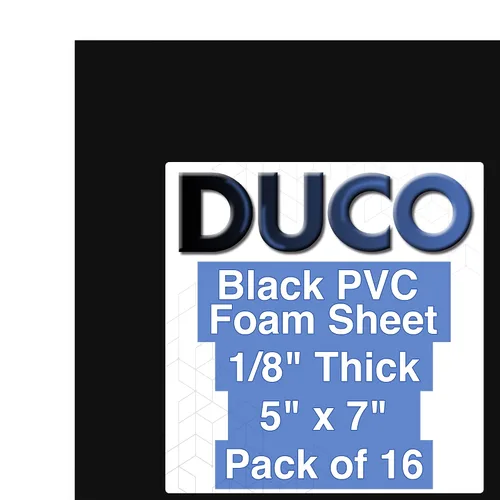 Vista 77 de Duco - Lámina de PVC expandida hecha en Estados Unidos de 1/8 de pulgada de grosor, paquete de 4 tableros de espuma de celda cerrada de 5 x 7 Negro