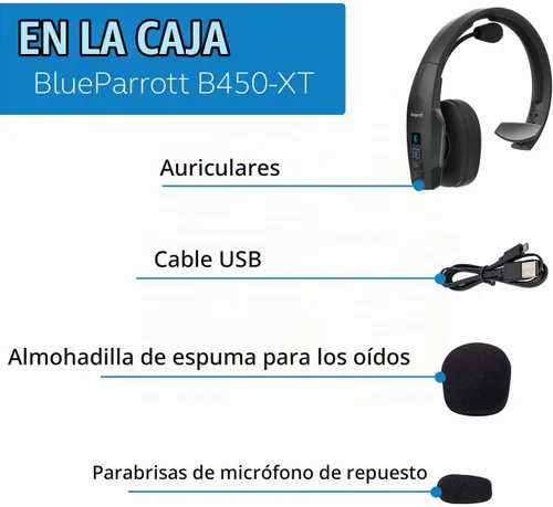 Vista 7 de VXi BlueParrott B450-XT, audífonos Bluetooth con cancelación de ruido
