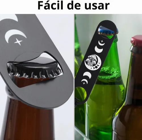 Vista 3 de GLOBLELAND - Abridor de botellas de hongos de fase lunar de 7 pulgadas MUSHROOMS