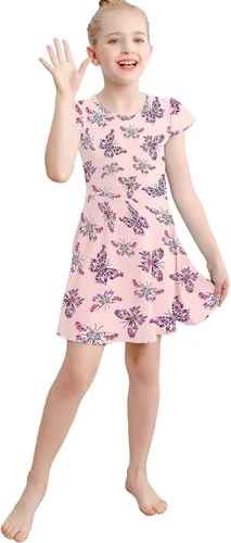 Vista 7 de V.&GRIN Vestido de niña suave de manga larga floral twirly casual y vestido de fiesta para niños pequeños de 2 a 8 años