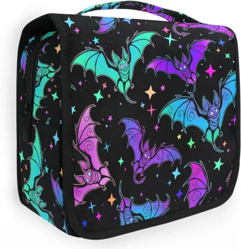 Vista 16 de MNSRUU Hanging Toiletry Bag Bats Satellites Skulls and Trees Travel Makeup bag for Toiletries Portable Travel Toiletry Organizer Cosmetic Bags with