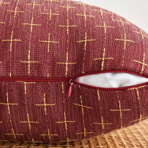 Vista 69 de MIULEE - Juego de 2 fundas de almohada decorativas de lino de arpillera navideñas, modernas, estilo campestre, rústicas, tejidas, con textura