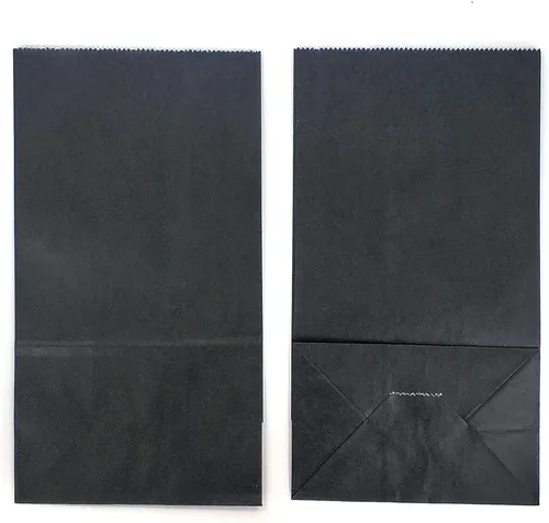 Vista 9 de Bolsas de papel negras mini KEYYOOMY, bolsas negras de fiesta para regalos, pequeña bolsa de papel para favores de fiesta, bolsa de papel