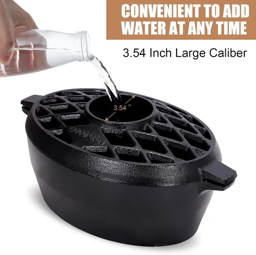 Vista 4 de G Good Gain Vaporizador para Estufa de Leña, Humidificador de Chimenea, Humidificador de Hierro Fundido para Estufa, Acabado Negro Mate, Resistente