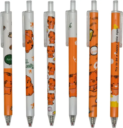 Vista 45 de Maydahui 12 unidades de bolígrafos de gel con diseño de abejas, bolígrafos de animales lindos, retráctiles, con impresión de flores, tinta negra