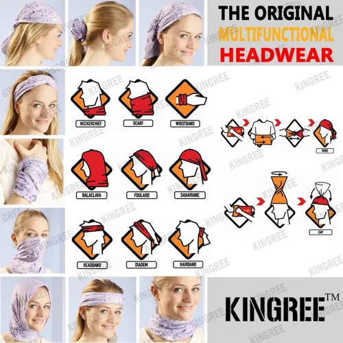 Vista 6 de KINGREE 9PCS Outdoor Magic Scarf UV Resistence Elastic Seamless Bandana