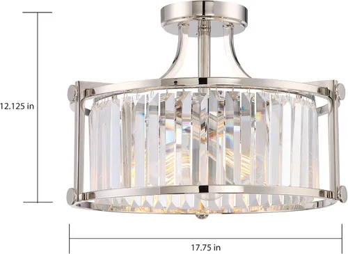 Vista 2 de NUVO 60/5763 - Soporte semiempotrado de tres luces, 1 unidad, níquel pulido