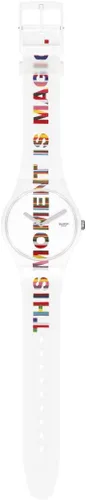 Vista 2 de Swatch Reloj unisex TIME'S MAGIC (Modelo SUOZ330), Blanco, Moderno