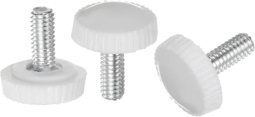 Vista 11 de uxcell 20 pomos moleteados de rosca métrica macho M4 x 0.236 in, pomos de sujeción de tornillo de pulgar, mango de plástico con perno roscado