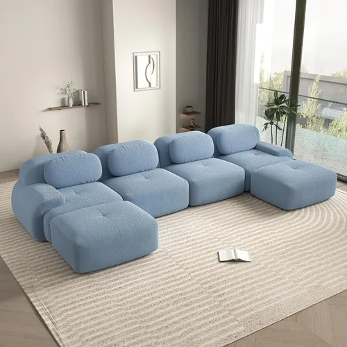 Vista 104 de Sofá biplaza moderno de 80 pulgadas para sala de estar, sofá de pana en forma de nube con asiento profundo, sofá modular negro, sofás de dos plazas