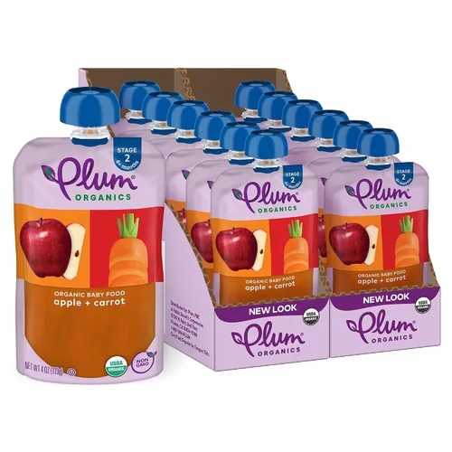 Vista 8 de Plum Organics Paquete de Variedad, 6+ Meses – Favoritos de Frutas y Verduras – Bolsas de Comida Orgánica para Bebés – Bolsa de 4 oz, Paquete de 18
