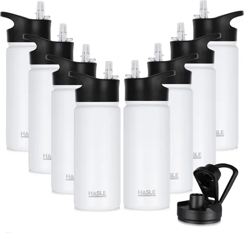 Vista 7 de HASLE OUTFITTERS Botella de agua aislada de 16 onzas para niños, botella de agua de acero inoxidable de doble pared al vacío, a prueba de fugas
