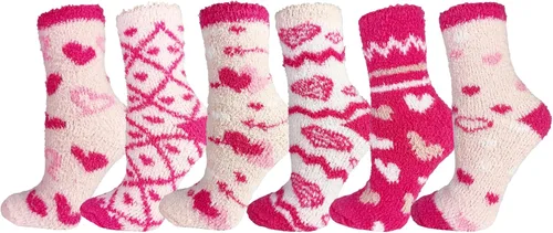Vista 8 de Winterlace Calcetines peludos, 6 pares para mujer, cálidos, suaves, de microfibra peluda, cómodos, acogedores, paquete a granel Multicolor