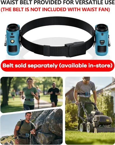 Vista 4 de Ventilador de cintura portátil actualizado 2025 con clip de 10000 mAh, ventilador de cinturón portátil, ventilador de cuello de enfriamiento