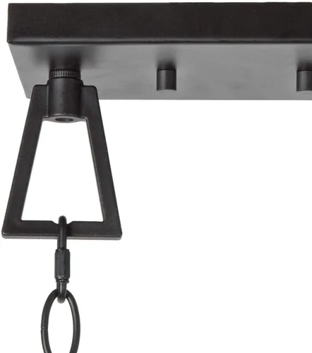 Vista 6 de Lámpara de araña para comedor, moderna iluminación de isla de cocina de hierro forjado negro