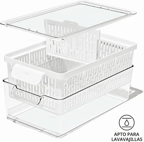 Vista 9 de OXO Good Grips Produce Saver - Contenedor mediano, 13.8 x 7.4 x 4.7 pulgadas, blanco