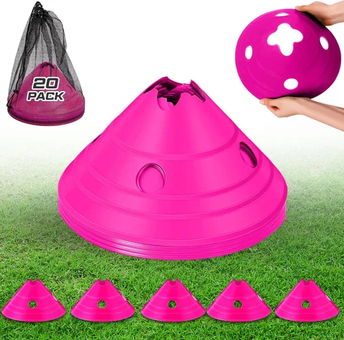 Vista 13 de Conos de disco jumbo Conos de fútbol jumbo con bolsa de malla Gran agilidad para entrenamiento de fútbol Deportes para adultos Amarillo