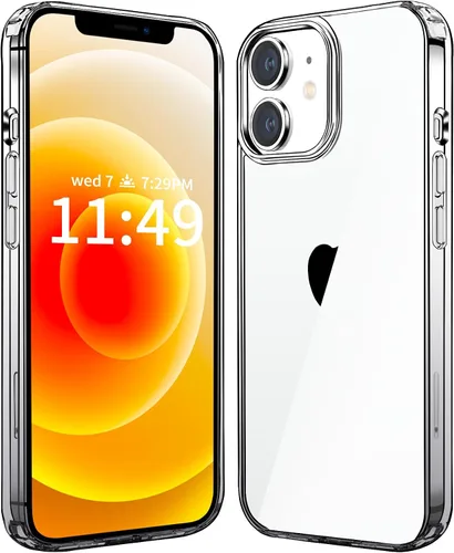 Vista 14 de JJGoo Compatible con iPhone 12 y 12 Pro funda transparente, transparente a prueba de golpes, delgada, antiarañazos, carcasa protectora trasera