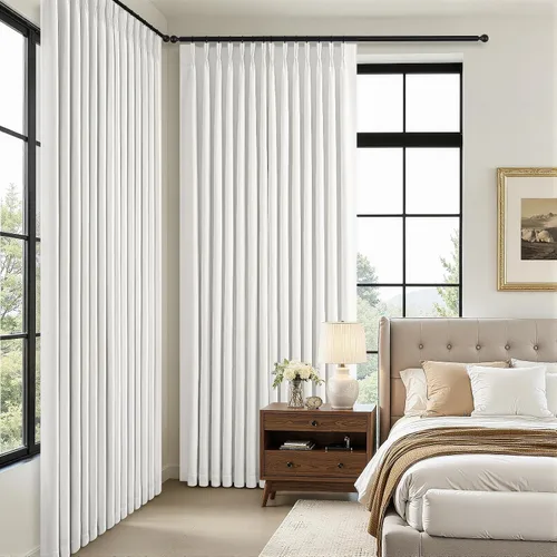 Vista 51 de Topfinel - Cortinas opacas plisadas de 96 pulgadas para dormitorio, 2 paneles Natural