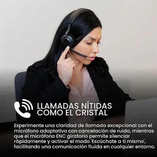Vista 9 de JLab Epic Work Auriculares inalámbricos con micrófono, cancelación inteligente de ruido activa, centro de carga, más de 90 horas de reproducción