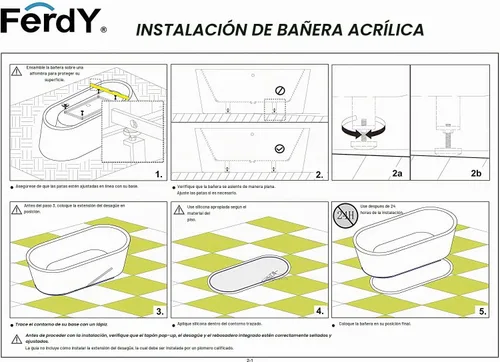 Vista 8 de FerdY 47" Bali - Bañera de acrílico independiente, bañera de inmersión independiente con forma elegante, certificada cUPC, drenaje de níquel Drenaje