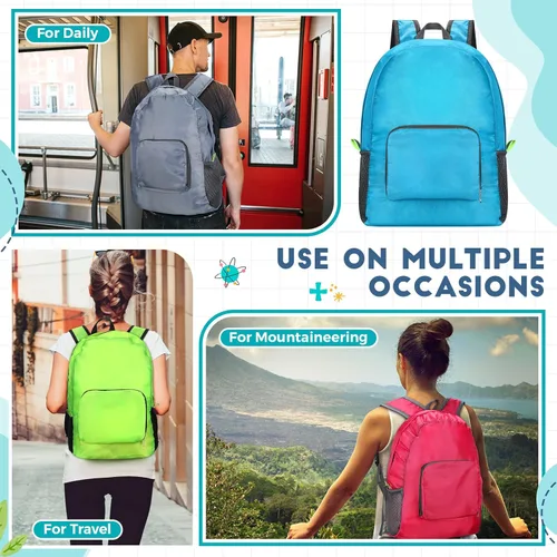Vista 3 de 10 mochilas a granel de 16.5 pulgadas, ligeras, mochila para estudiantes, escuela, mochila informal para niños y niñas, viajes al aire libre, 5