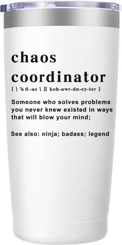 Vista 6 de Vaso Tumbler Chaos Coordinator, Regalos de Navidad para Mujeres, Idea Única para Empleada, Enfermera, Jefa, Maestra, Oficina, Regalos para Mujeres
