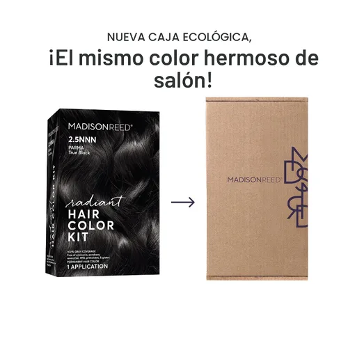 Vista 9 de Madison Reed - Kit de tinte radiante para el cabello, tinte permanente para el cabello, 100 % cobertura de canas, sin amoníaco, negro Parma 2.5NNN
