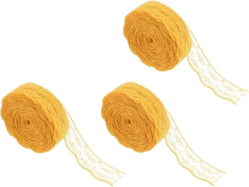 Vista 54 de MECCANIXITY 8 Yard Lace Trim Ribbon, 0.9 Inch Wide Vintage Floral Pattern Crochet Lace Edge Ribbon Trimming for DIY Sewing Crafts Gift Wrap Wedding