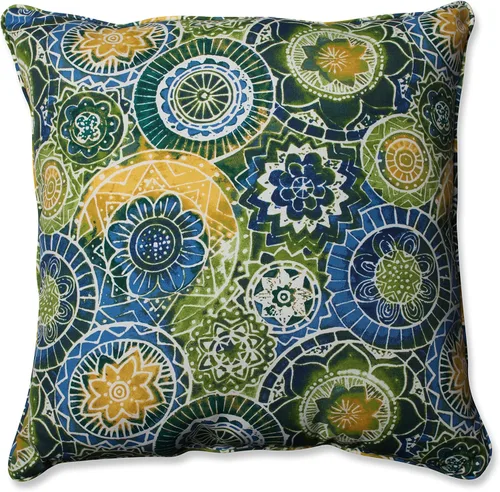 Vista 13 de Pillow Perfect Almohada decorativa floral para interiores y exteriores, relleno de felpa, resistente a la intemperie y a la decoloración, lumbar
