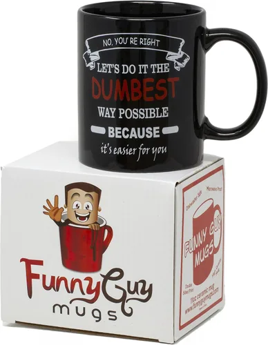 Vista 4 de Tazas Divertidas de Funny Guy Taza de café de cerámica - 11 oz - Taza de café divertida ideal para mujeres y hombres - Graciosa taza de café