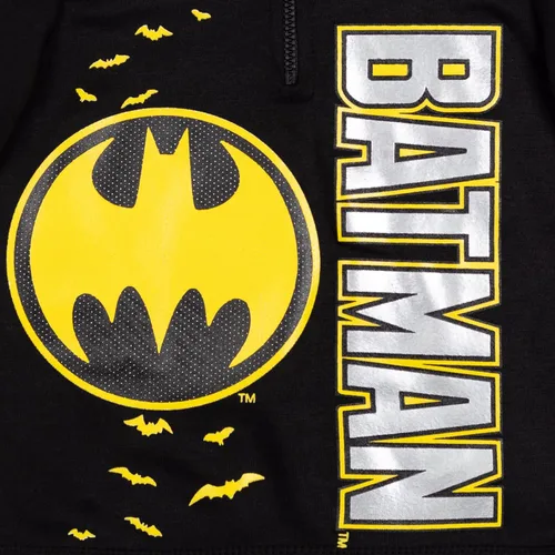 Vista 3 de DC Comics Justice League Batman - Sudadera con capucha de forro polar con media cremallera