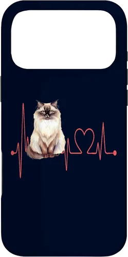 Vista 22 de Himalayan Cat Heartbeat EKG Funny I Love My Cat Case for iPhone 17