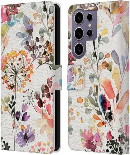 Vista 223 de Head Case Designs Officially Licensed Ninola Beige Wild Grasses Leather Wallet Case Compatible with Samsung Galaxy A07 4G
