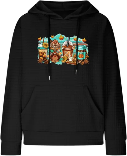 Vista 58 de SHAOBGE Sudaderas con capucha de gran tamaño para mujer, sudaderas con capucha para entrenamiento, suéteres casuales y cómodos trajes de moda