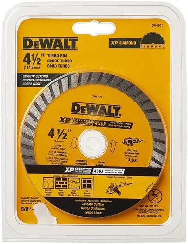 Vista 6 de DEWALT Hoja de diamante, corte seco o húmedo, borde continuo, eje de 7/8 pulgadas, 4-1/2 pulgadas (DW4701)