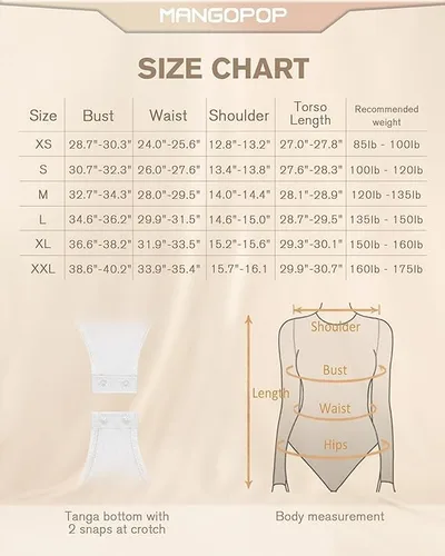 Vista 6 de MANGOPOP Body sexy de manga larga con cuello cuadrado para mujer