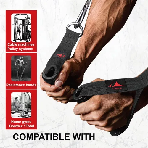 Vista 13 de Heavy Duty Gym Workout Handles Attachment for Cable Machine,Resistance Band,Pulley System Home Exercise Equipment, Comfortable and Stronger Grip