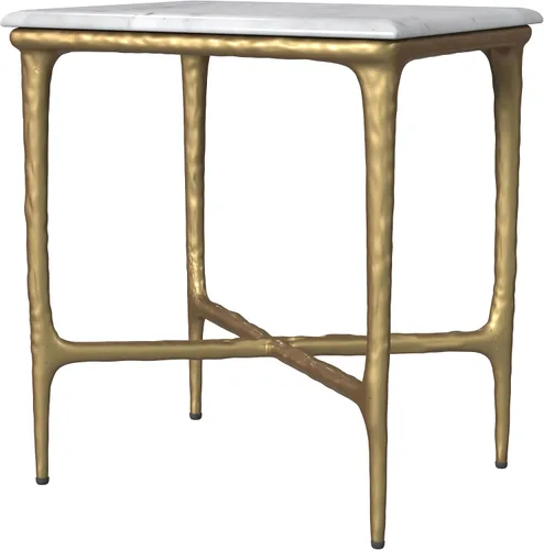 Vista 6 de Coaster Home Furnishings Baldwin - Mesa auxiliar rectangular con parte superior de mármol, color blanco y dorado