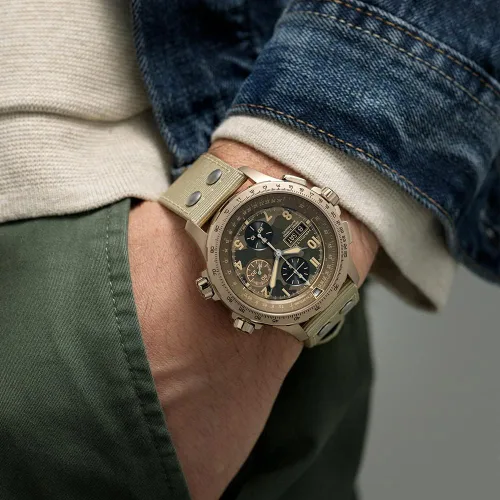 Vista 5 de Hamilton X-Wind Lefty cronógrafo automático reloj para hombre H77916920, Marrón, Moderno