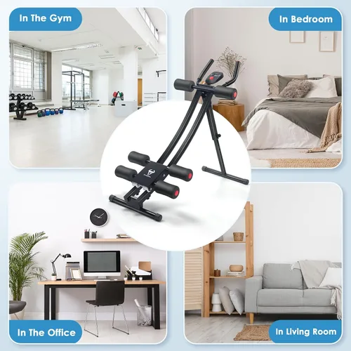 Vista 7 de Entrenador Abdominal, Máquina AB Ajustable en Casa o Gimnasio para Entrenamiento de Fuerza del Core, Equipo de Fitness Plegable para Abdominales