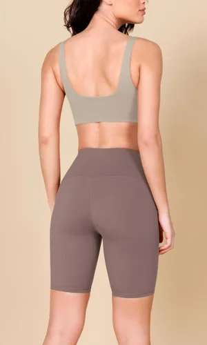 Vista 3 de ODODOS ODLEX - Paquete de 2 pantalones cortos de entrenamiento de cintura alta para mujer, pantalones cortos de entrenamiento de 6 y 8 pulgadas