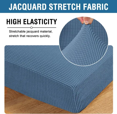 Vista 144 de H.VERSAILTEX - Fundas elásticas para cojín de sofá individual, fundas de asiento para silla de sofá, protector de cojín con tejido jacquard de sarga