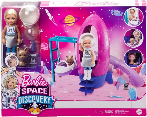 Vista 6 de Barbie Space Discovery Chelsea Doll & Rocket Ship - Set de juego con cachorro