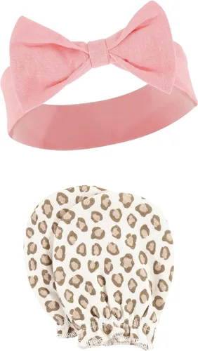 Vista 112 de Hudson Baby Conjunto de diadema de algodón y manoplas para rascar para bebé